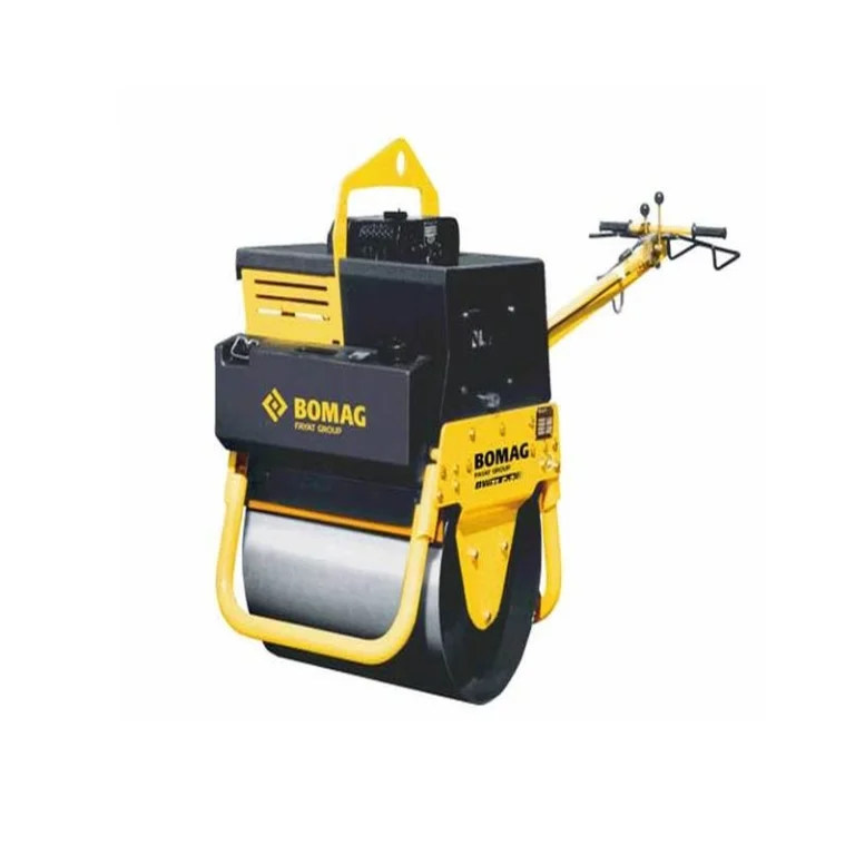 A yellow and black 700mm single drum vibratory diesel roller